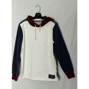 Abercrombie Rugby Hoodie Colorblock Cotton Sz S Y2K Preppy‎ Minimalist